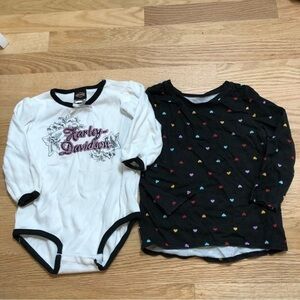 2T Long Sleeve Harley Davidson Onesie Garanimals Polka Dot Black Shirt Girls